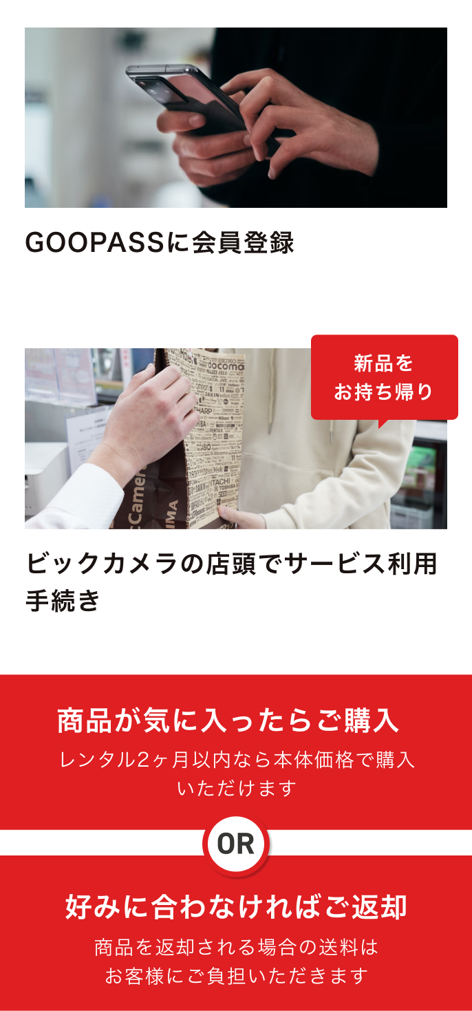 テイクアウトレンタルの流れの画像